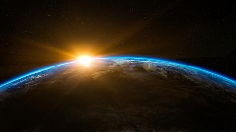 Sun Emerging from behind the Earth out of occultation
