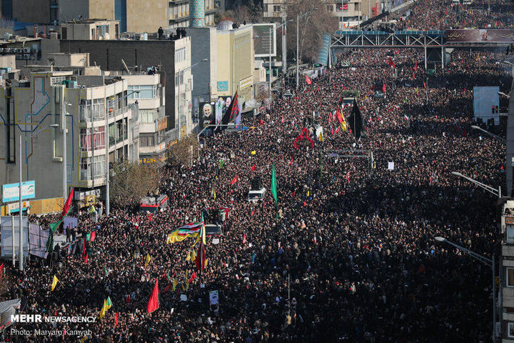 funeral of qasem soleimani tehran mehr